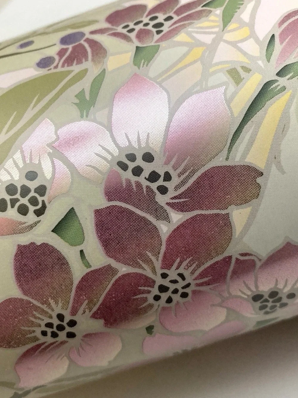 Metallic Pink Cherry Blossom Blue Bird Vinyl Wallpaper SHEET Peel Stick USA